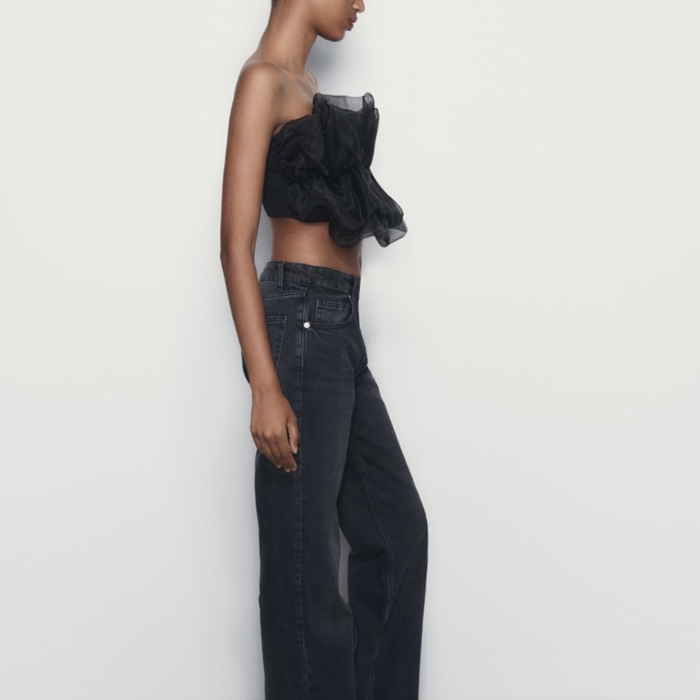 ZARA ORGANZA BANDEAU TOP - Picture 4 of 8